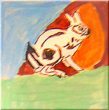"Hare" tile from a mural in the Astor Home